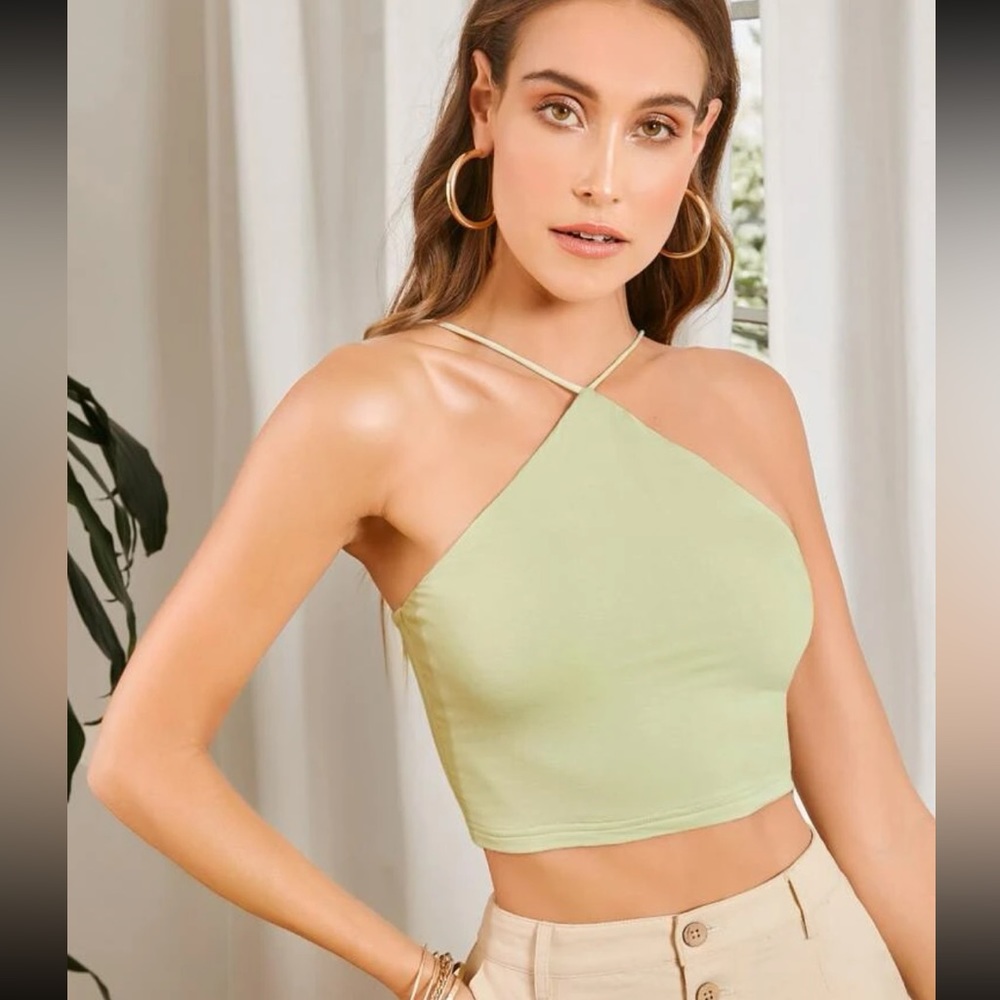 Sage Solid Crop Top